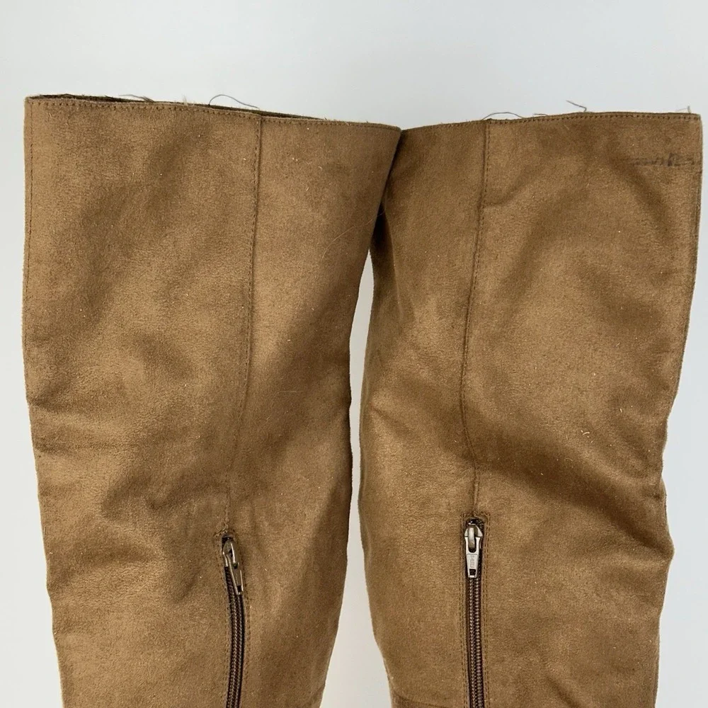 Womens Seychelles Paradise City Brown Faux Suede Over The Knee Boots Size 9